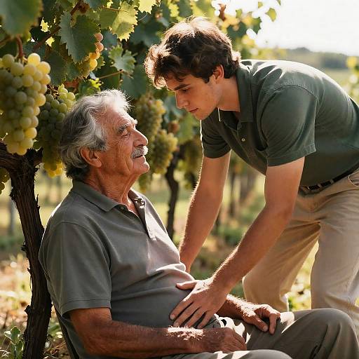 Generational Bond in a Vineyard Setting
