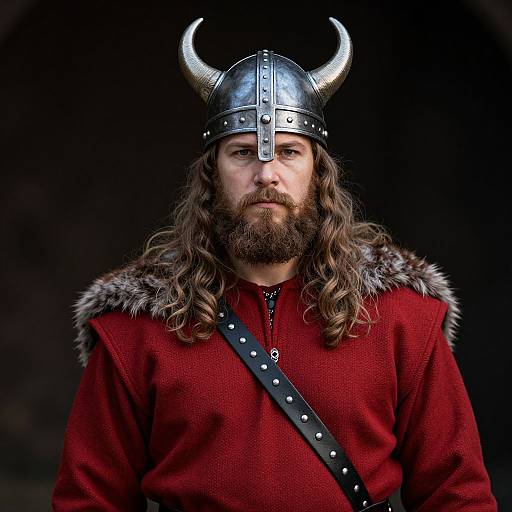 Portrait of Viking Warrior Man