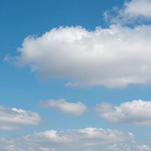 Serene Sky with Cumulus and Cirrus Clouds