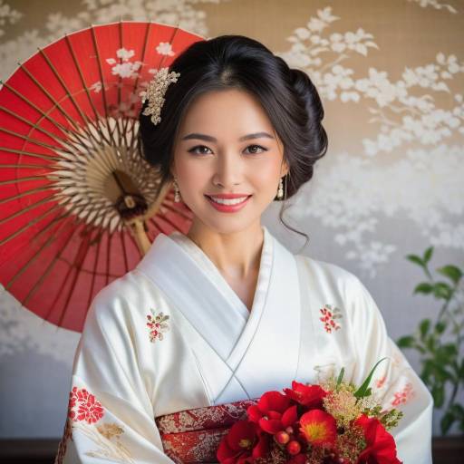 Radiant Japanese Bride on Her Wedding Day