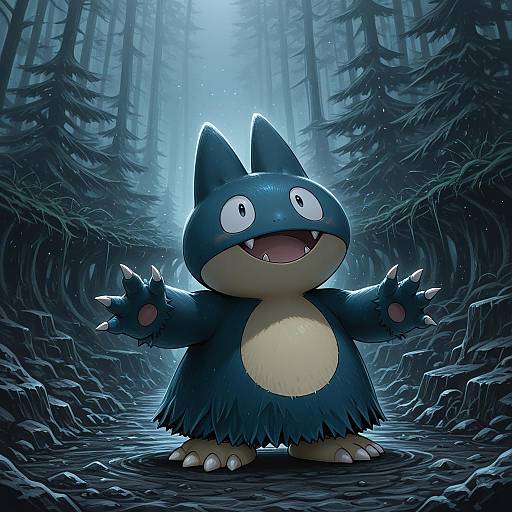 Illustration of Munchlax, pokemon in the style of Seiran (mousouchiku)