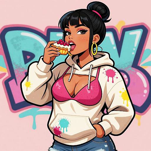 Vintage Hip-Hop Muse Vector Illustration