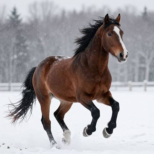 Majestic Horse in Winter Snow