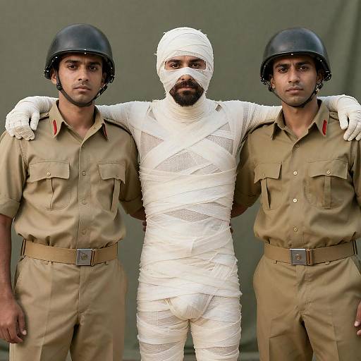 Mysterious Figures in Military Setting