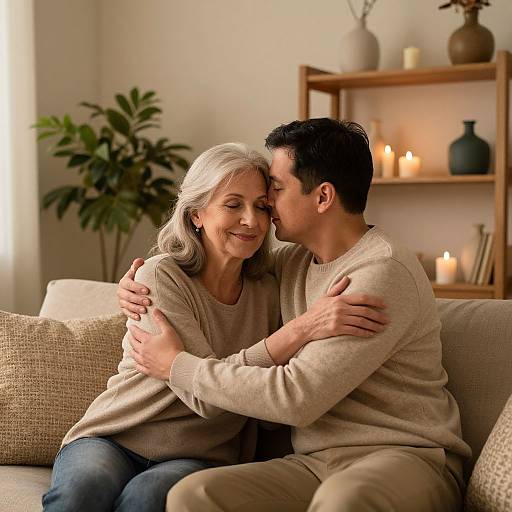 Cozy Embrace in Warm Living Room