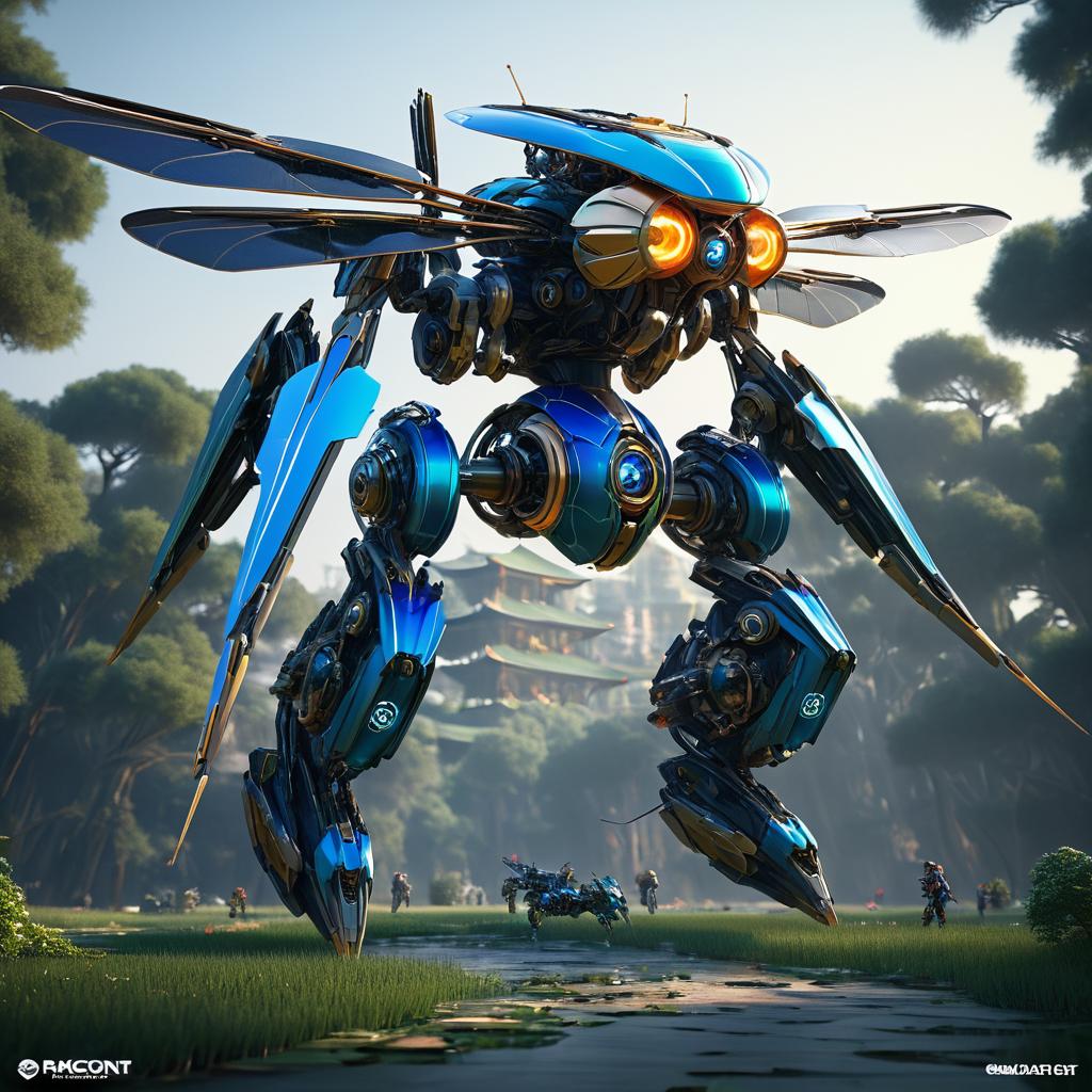 Epic Dragonfly Robot Mech Concept Art