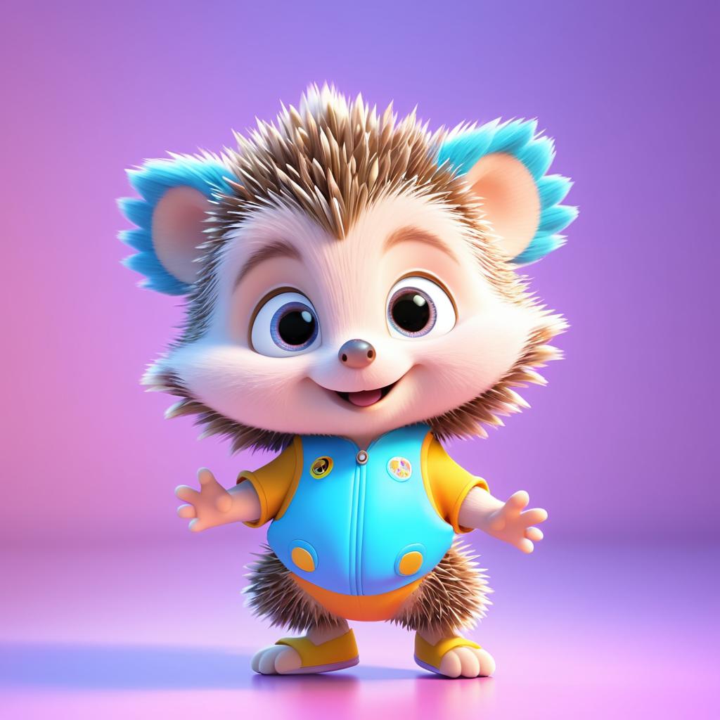 Adorable Pixar Baby Hedgehog Character