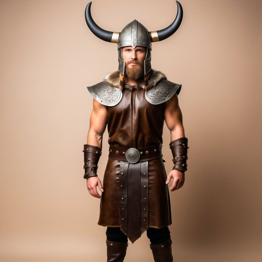 Surprised Festival-Goer in Viking Armor