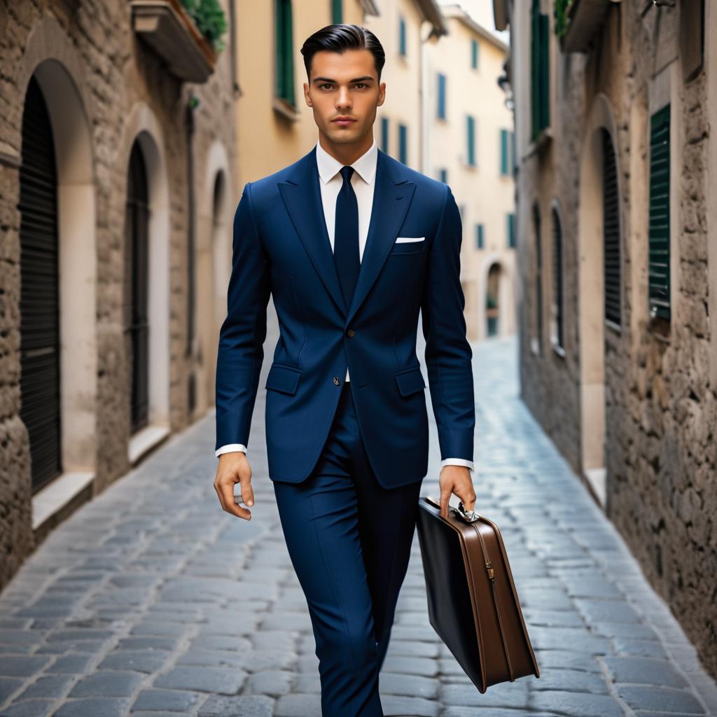 Stylish Young Man in Italy's Streets