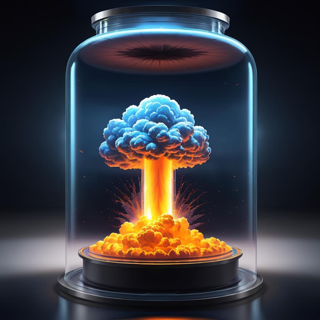 Nuclear Blast Captured in Glass Jar