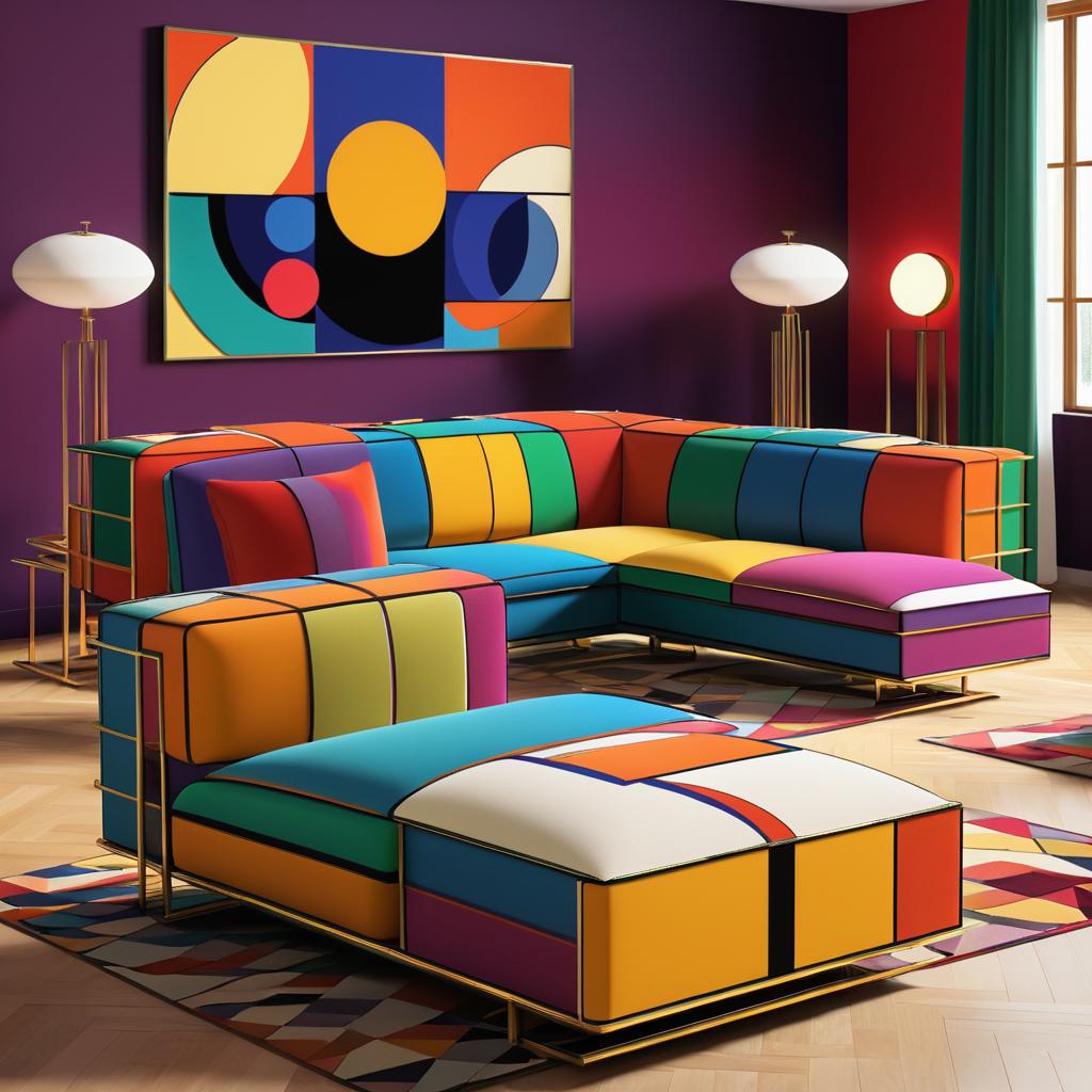 Elegant Art Deco Sofa Designs Inspired by Kandinsky