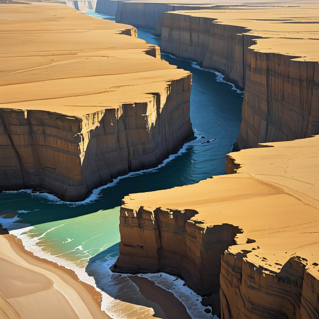 Aerial View of Sandy Cliffs at Sunset