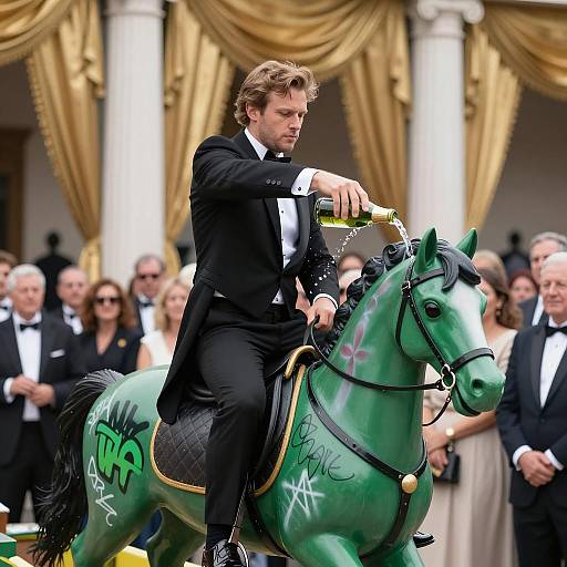 Champagne Celebration on a Graffiti Float