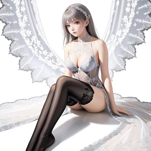 Elegant Solo Pose with Lace Lingerie Elegant Solo Pose with Lace Lingerie