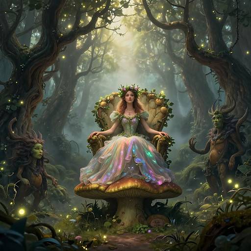 Fairy Queen on Toadstool Throne