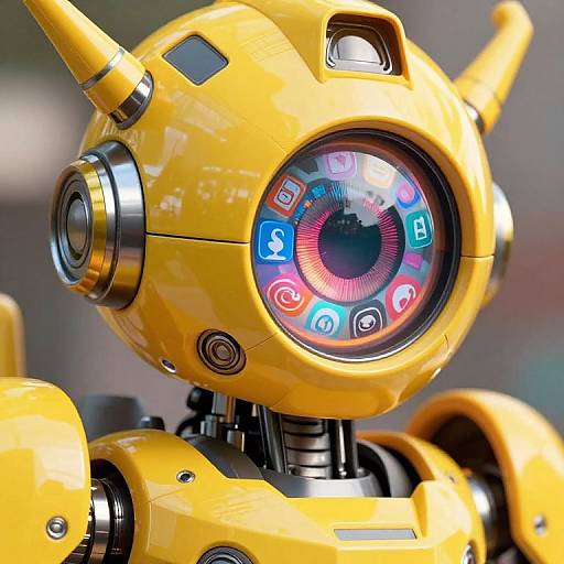 Anime Robot with Social Media Eye