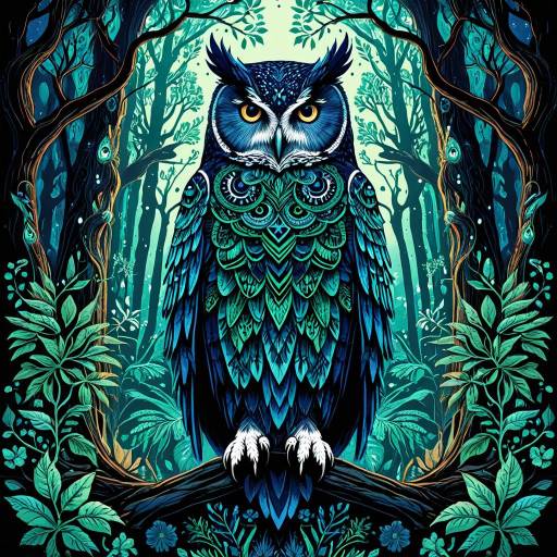 Majestic Owl Guardian in Enchanted Forest
