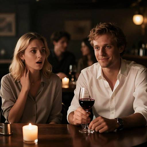 Surprised Encounter in a Dim Bar