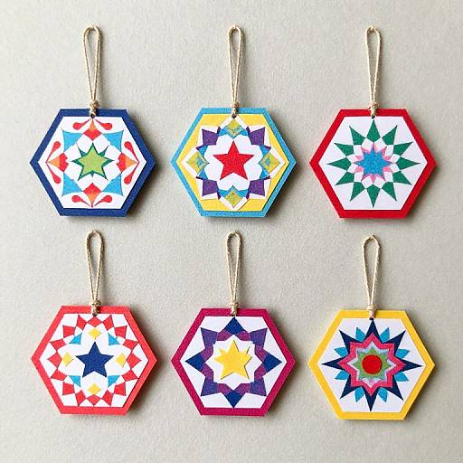 Hexagonal Paper Pieced Mini Ornaments