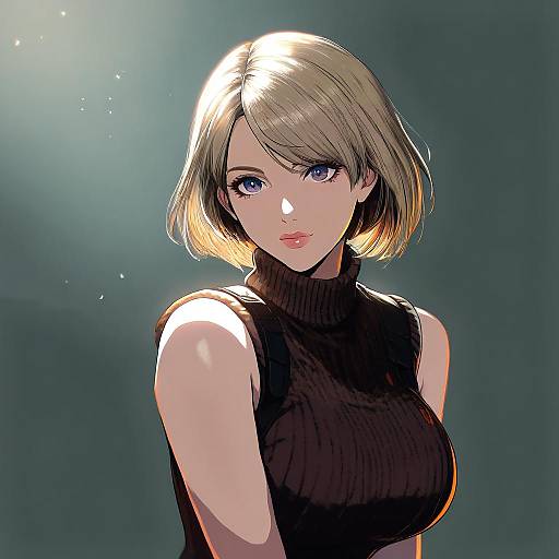 Illustration of Ashley graham, resident evil in the style of Forest (4423)