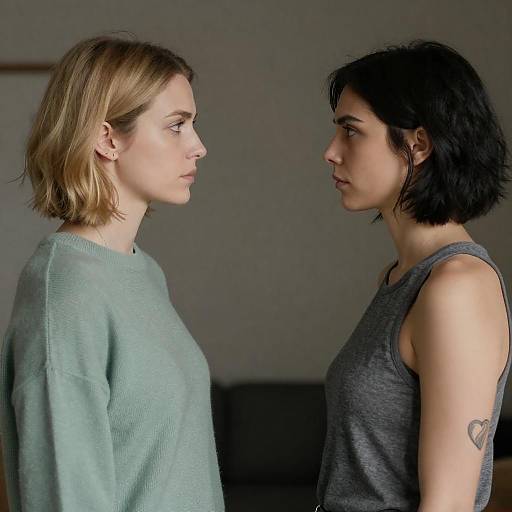 Intense Gaze: Two Women in Contrast