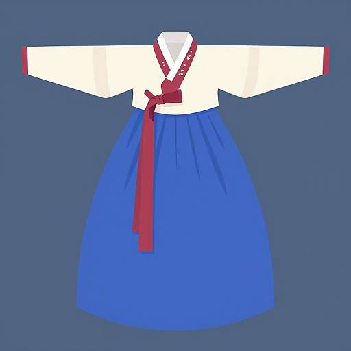 Hanbok Korean Traditional Dress Illustration