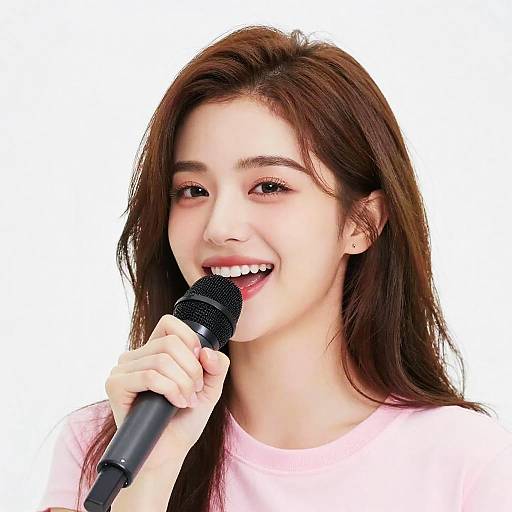 Joyful Young Woman Singing Portrait