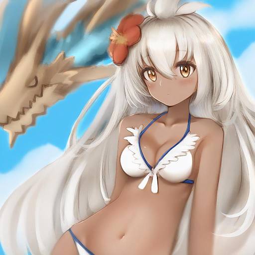 Illustration of Zooey (granblue fantasy), granblue fantasy in the style of Nanashi (nlo)