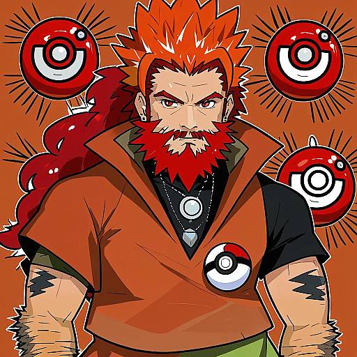 Illustration of Alder (pokemon), pokemon in the style of Batrobin k