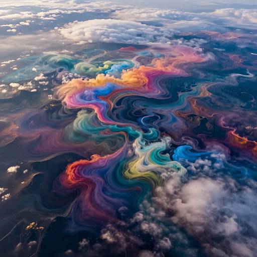 Surreal Aerial Kaleidoscope Landscape