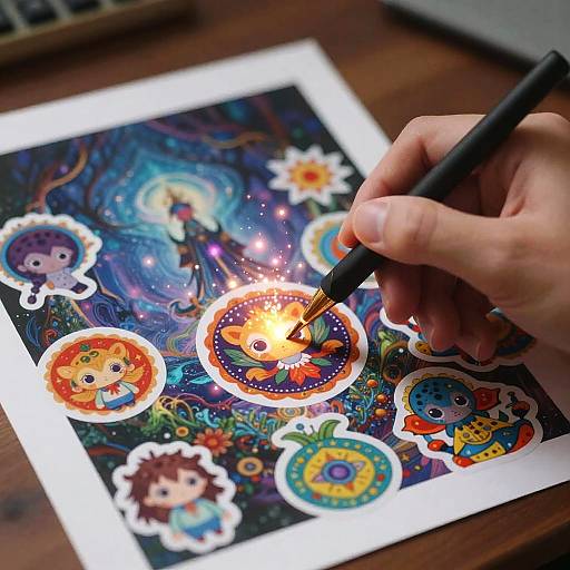 Magical Sticker Removal Illustration