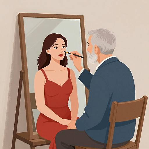 Artist Capturing Beauty: A Poignant Scene