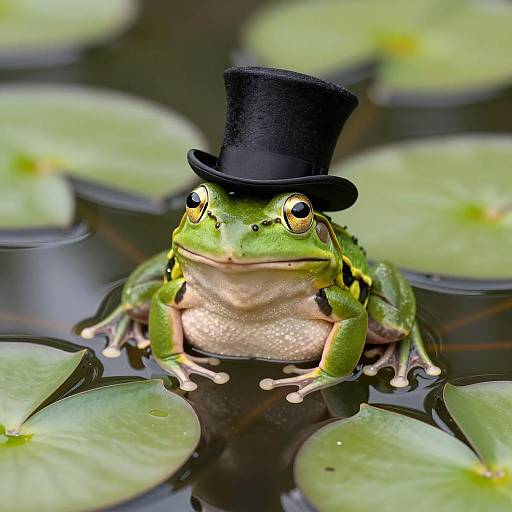 Whimsical Frog in a Top Hat