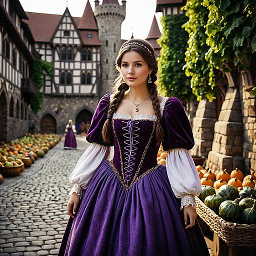 Enchanting Woman in Purple Dress