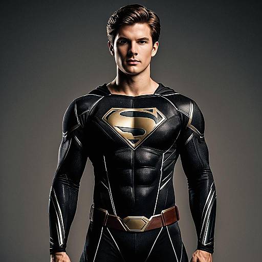 Male Superhero in Black Suit