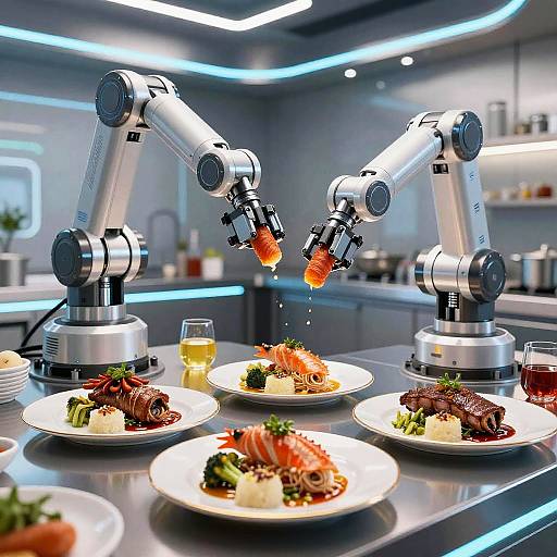 Futuristic AI Gourmet Meal Creation