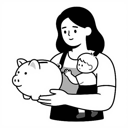 Serotonin Concept with Woman and Piggy Bank