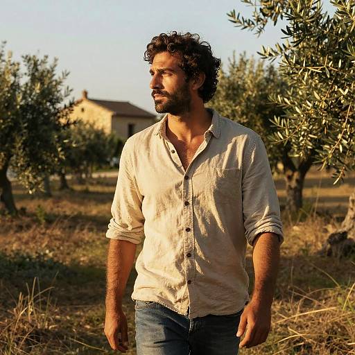 Rugged Handsome Man in Spanish Countryside