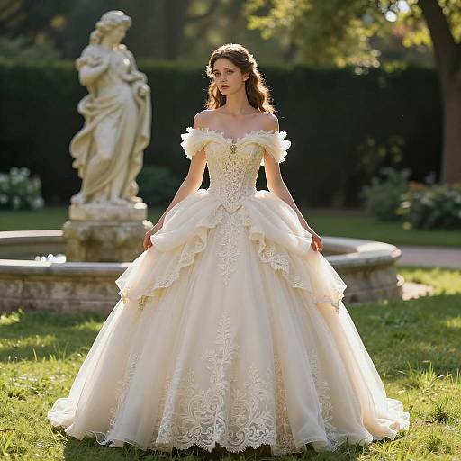 Elegant Princess Gown in Serene Garden