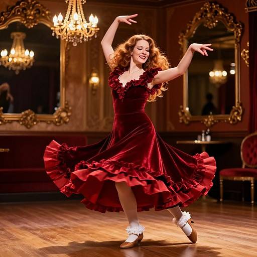 Confident French Can-Can Dancer Performance