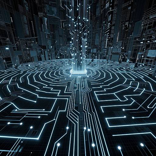 Endless Digital Circuitry Labyrinth