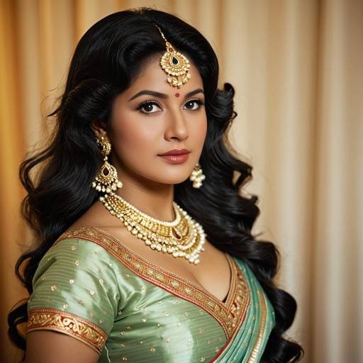 Elegant 1960s Cosplay in Traditional Saree