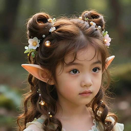 Cute Elf Hairstyles with Floral Accents