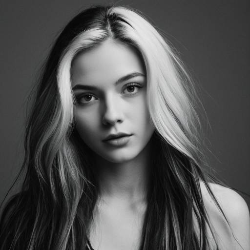 Black and White Portrait of Young Woman