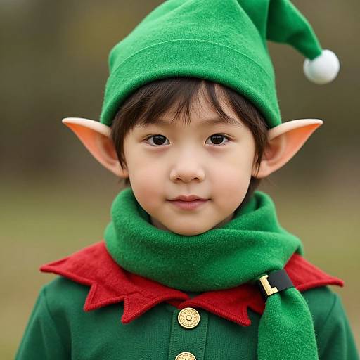 Youth Elf in Cozy Costume