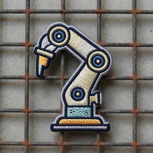 Minimalist Retro Robot Arm Patch