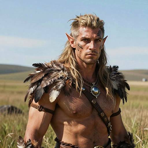 Realistic Male Half-Elf Druid Portrait