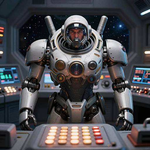 Hyper-Realistic Space Mech Pilot Portrait