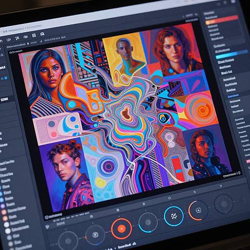 Cyberpunk AI Image Mixer Interface