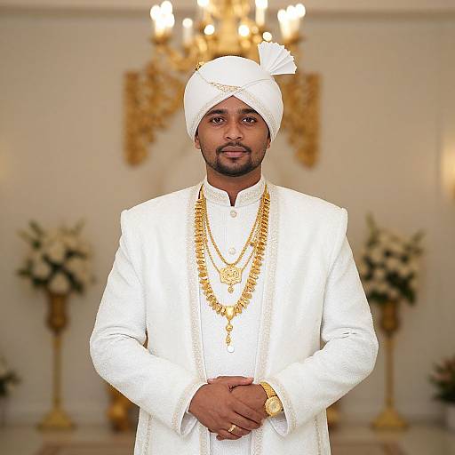 Groom in Traditional Marriage Attire